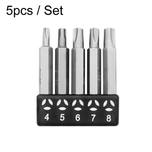 Triangular Plum Blossom Bit Set - 5pcs Chrome Vanadium Steel Magnetic - 1