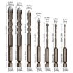 3mm Hex Shank Spiral Flute Alloy Drill Bits for Glass Tile, Four Edge - 3