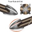 6mm Hex Shank Spiral Flute Alloy Drill Bits for Glass Tile, 4 Edge - 4
