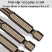6mm Hex Shank Spiral Flute Alloy Drill Bits for Glass Tile, 4 Edge - 5