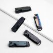 Compact Blue Forged Carbon Key Organizer - Holds 2-6 Keys - 8