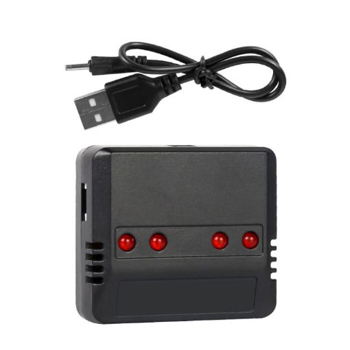 4-in-1 3.7V Lithium Battery USB Charger for Aircraft (XH2.54 Port) - 1