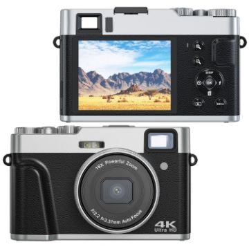 DC202L 2.8" 4K HD 16X Zoom Digital Camera SLR, Black UK Plug - 1