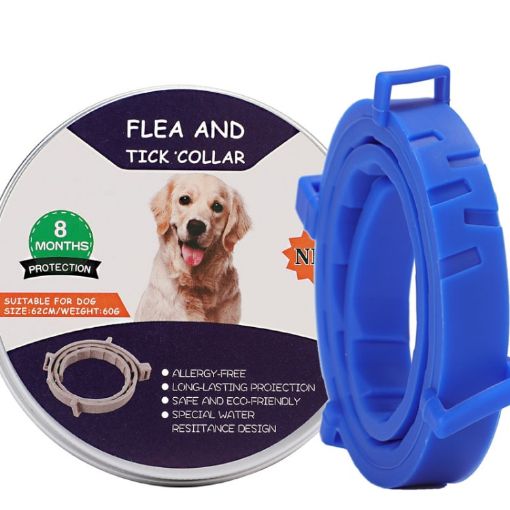 Flea & Tick Collar for Dogs & Cats, 72cm, Blue, Aluminum Case - 1