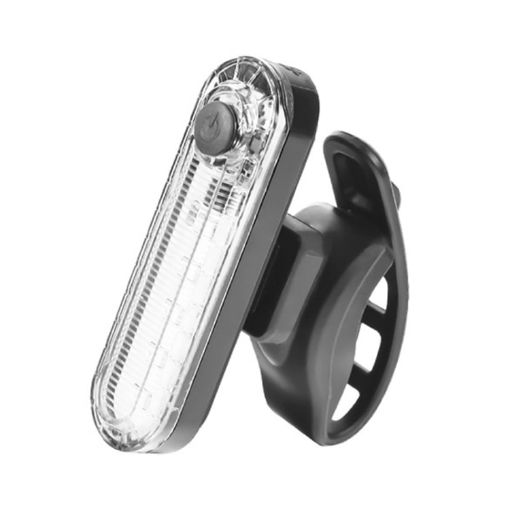 USB Rechargeable White Bicycle Tail Light - Mountain Bike Night Lamp - 1