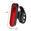 USB Rechargeable White Bicycle Tail Light - Mountain Bike Night Lamp - 3