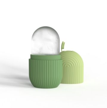 Green Silicone Wave Pattern Ice Cube Mold for Facial Beauty Massage - 1