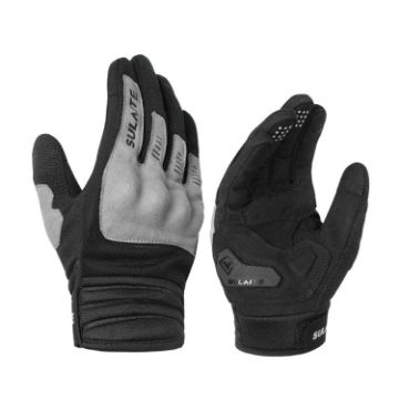 SULAITE XXL Gray Motorcycle Riding Touch Screen Full Finger Gloves - 1