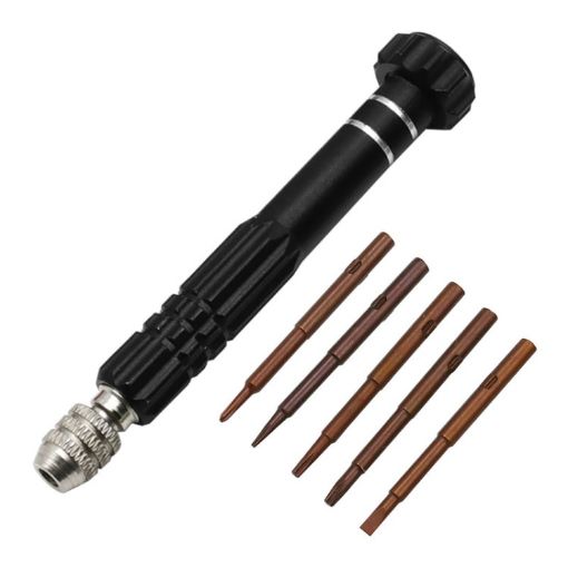 5 In 1 Aluminum Alloy Screwdriver for Cell Phone Repair (Black) - 1