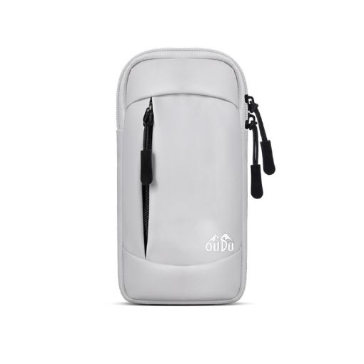 OUDU Light Gray Unisex Outdoor Running Cell Phone Arm Bag Pouch - 1