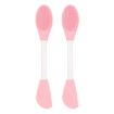 Dual Head Silicone Face Mask Brush - 2pcs Pink Cleansing & Massage Tool - 1