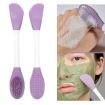 Dual Head Silicone Face Mask Brush - 2pcs Pink Cleansing & Massage Tool - 2
