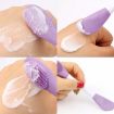 Dual Head Silicone Face Mask Brush - 2pcs Pink Cleansing & Massage Tool - 9