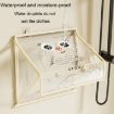 Foldable Waterproof Bathroom Hanging Bag with Lid - Large Beige - 5