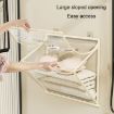 Foldable Waterproof Bathroom Hanging Bag with Lid - Large Beige - 7