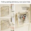 Foldable Waterproof Bathroom Hanging Bag with Lid - Large Beige - 9