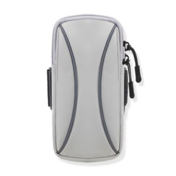 Unisex Waterproof Gray Outdoor Running Cell Phone Arm Bag Pouch - 1