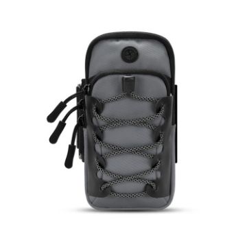 Reflective Gray Cell Phone Arm Bag for Outdoor Sports & Fitness - 1