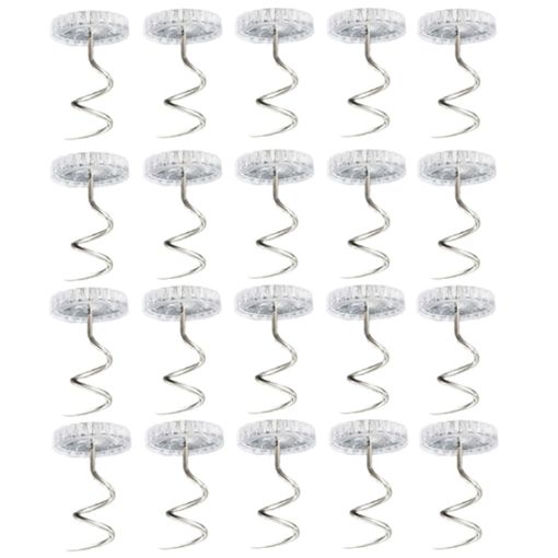 Twist Nails 20pcs Box - Transparent Spiral Sofa Cushion Fixer Round - 1