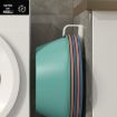 Bathroom Shelf & Washbasin Hook - No-Punch Wall Storage Rack (2pcs, Black) - 9