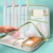 A4 Clear File Bag Pink - Student Books Stationery Storage Mesh Pouch - 2