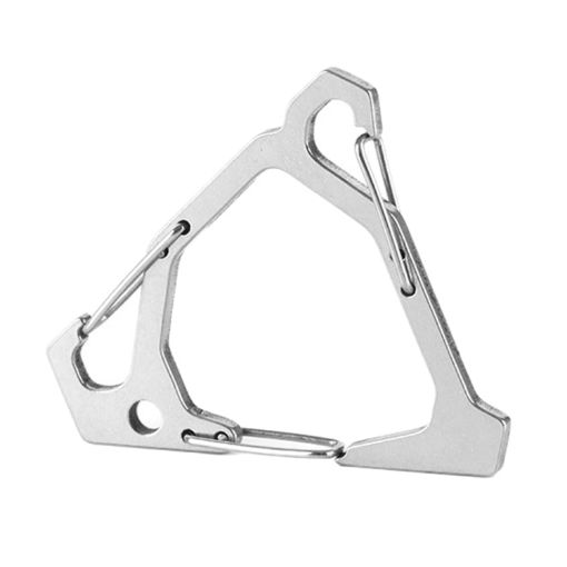 Stainless Steel Multi-Functional Triangle Hook Carabiner - White - 1