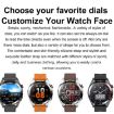 Silver Leather Strap Smartwatch: 1.43" AMOLED, Heart Rate & BP Monitor - 2