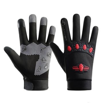LANYIER Red Men's Motorcycle Gloves - Warm, Windproof, Waterproof, Touch Screen - 1