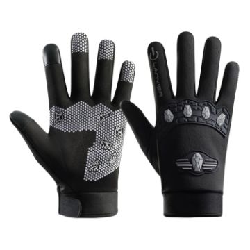 LANYIER Gray Motorcycle Gloves - Warm, Windproof, Waterproof, Touch Screen - 1