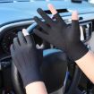 Men's Black 2-Finger Outdoor Bicycle Fishing Gloves, Breathable Anti-UV - 2
