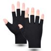 Men's Half Finger Black Ice Silk Gloves - Breathable Anti-UV for Cycling - 1