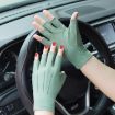 Women's Green Half Finger Outdoor Bicycle Fishing Gloves - Breathable, Anti-UV - 1