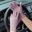 Women's Pink Full Finger Outdoor Gloves - Breathable, Anti-UV, Ice Silk - 1