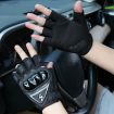 Men's Gray Half Finger Motorcycle Gloves - Tactical, Hiking, Outdoor Sports - 2