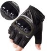 Men's Gray Half Finger Motorcycle Gloves - Tactical, Hiking, Outdoor Sports - 4