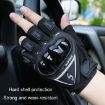 Motorcycle Half Finger Gloves Men Outdoor Riding Tactical, Red, Avg Size - 8