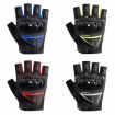 Men's Blue Half Finger Motorcycle Gloves - Tactical, Hiking, Outdoor Sports - 3