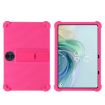 TCL TAB 11 FE Shockproof Silicone Tablet Case with Holder - Rose Red - 1