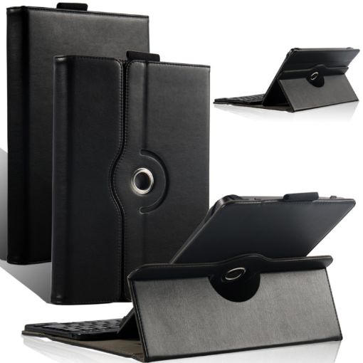 UMIDIGI G1 Tab 10-11" Universal 360 Rotation Leather Case Black - 1