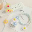Flower Shape Charger Case & Cable Biter for Apple 18W/20W - Pink/Blue - 4