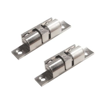 Small Silver Magnetic Spring Buckle Ball Door Sucker - 2pcs Cabinet - 1