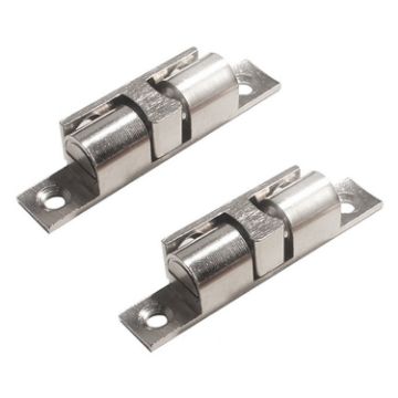 Large Silver Magnetic Spring Cabinet Door Catch - 2pcs Set - 1