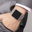 SKMEI Silver Steel Band Men's Square Electronic Watch - Multi-function Display - 2
