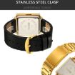 SKMEI Men's Square Electronic Watch, Black Leather Band, Multi-function - 5