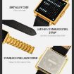 SKMEI Men's Square Electronic Watch, Black Leather Band, Multi-function - 6