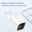 CYKE K02 30W PD+QC3.0 Fast Charger with Digital Display, EU Plug, White - 9