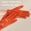 OZERO Women Sheepskin Gloves, Fleece Lined, Split Finger, Size L, Red Coffee - 3