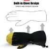 Unisex Black Winter Ski Snow Gloves - Five-Finger Style (Large) - 5
