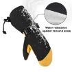 Unisex Black Winter Ski Snow Gloves - Five-Finger Style (Large) - 6