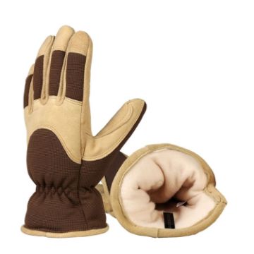 Deerskin Leather Thermal Gloves for Cold Weather Work, Size M - 1
